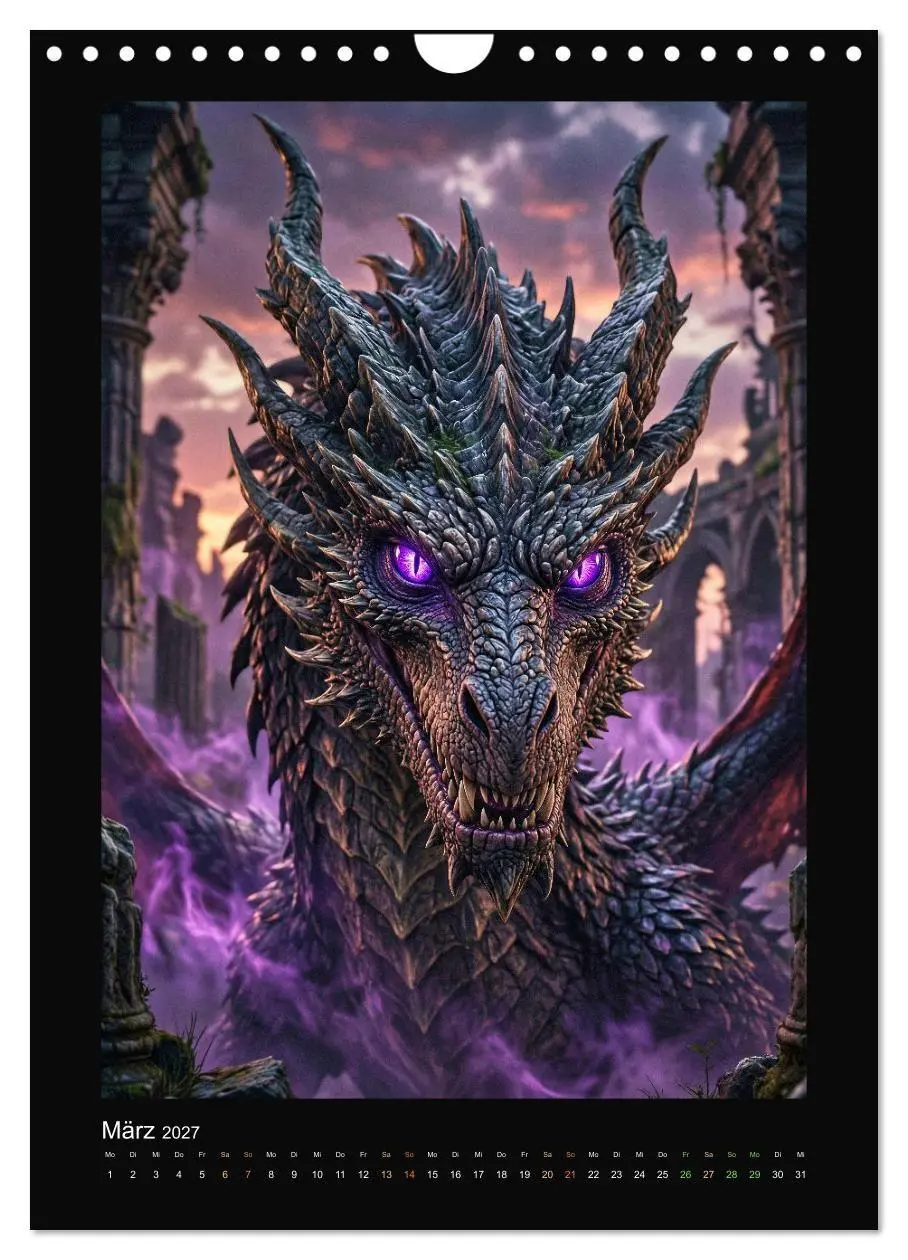Bild: 9783516772746 | Drachen - Magische Herrscher, Dark¿Fantasy Wandkalender...