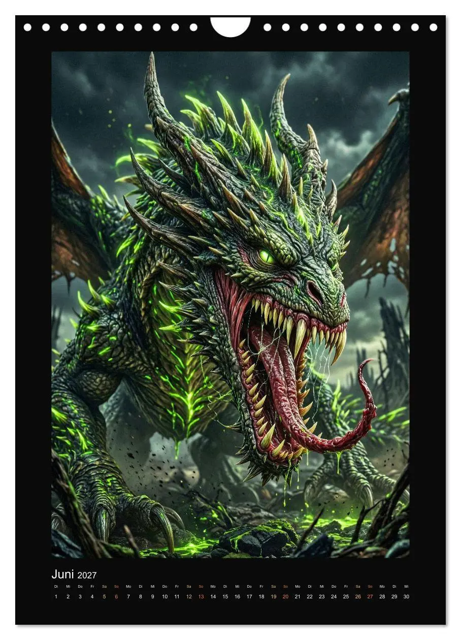 Bild: 9783516772746 | Drachen - Magische Herrscher, Dark¿Fantasy Wandkalender...