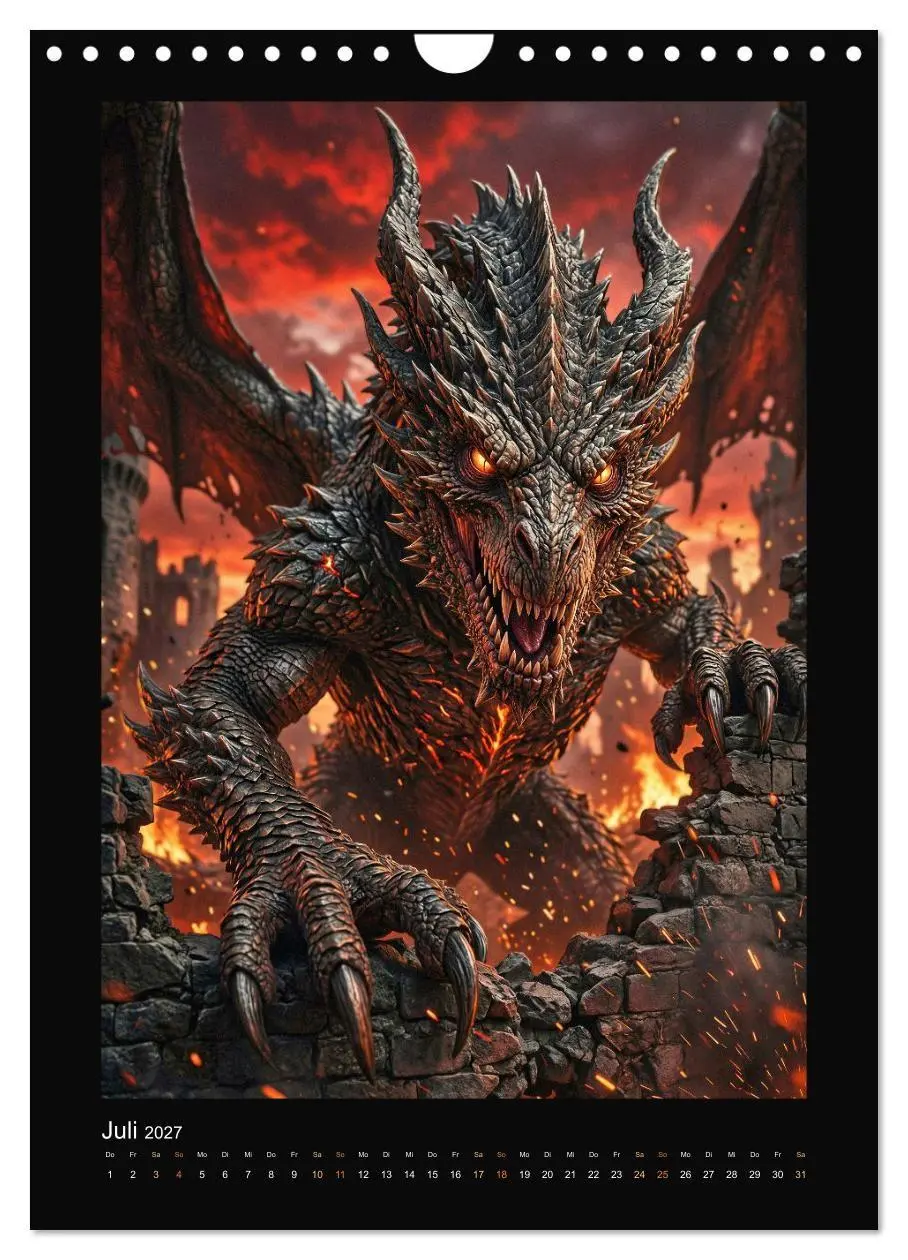 Bild: 9783516772746 | Drachen - Magische Herrscher, Dark¿Fantasy Wandkalender...