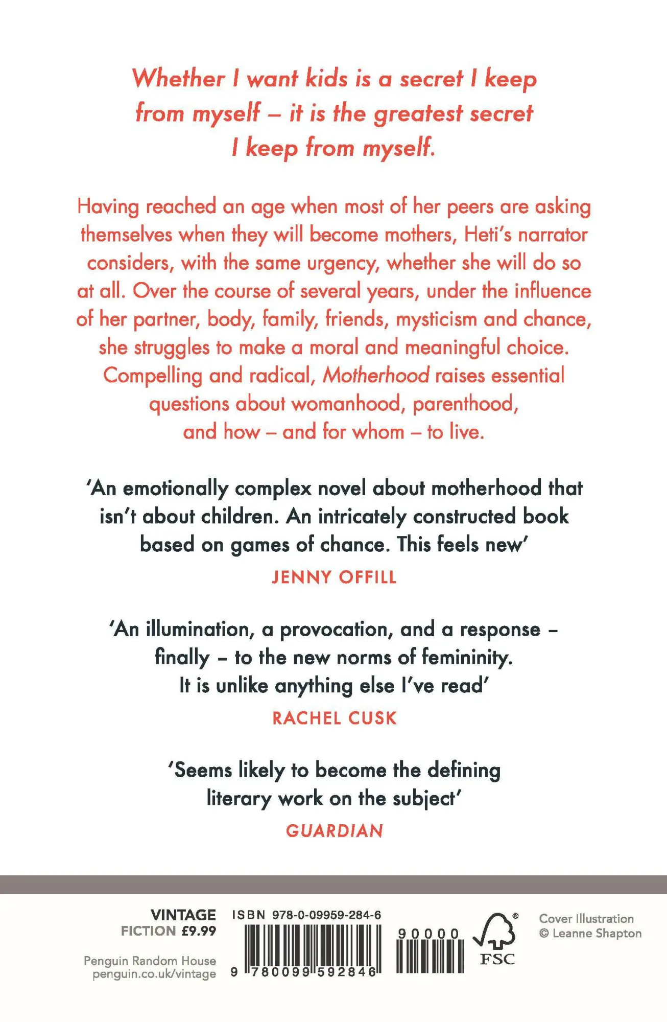 Rückseite: 9780099592846 | Motherhood | Sheila Heti | Taschenbuch | 284 S. | Englisch | 2019