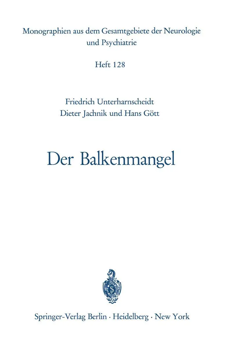 Cover: 9783540042846 | Der Balkenmangel | F. Unterharnscheidt (u. a.) | Taschenbuch | xii