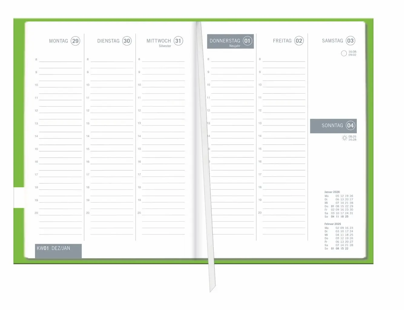 Bild: 9783756412846 | times&amp;more Grün Kalenderbuch 2026 | Taschenbuch | Bürokalender Heye