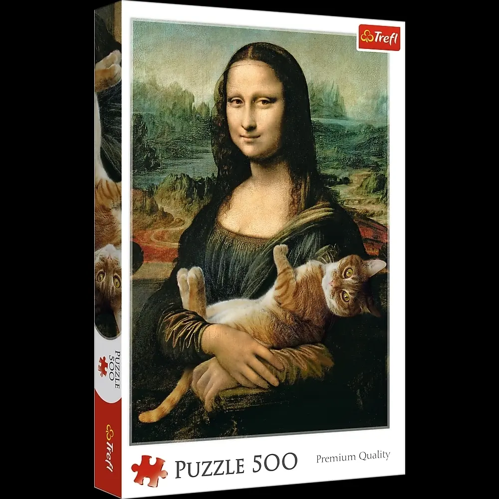 Bild: 5900511372946 | Mona Lisa mit schnurrender Katze (Puzzle) | Spiel | In Spielebox