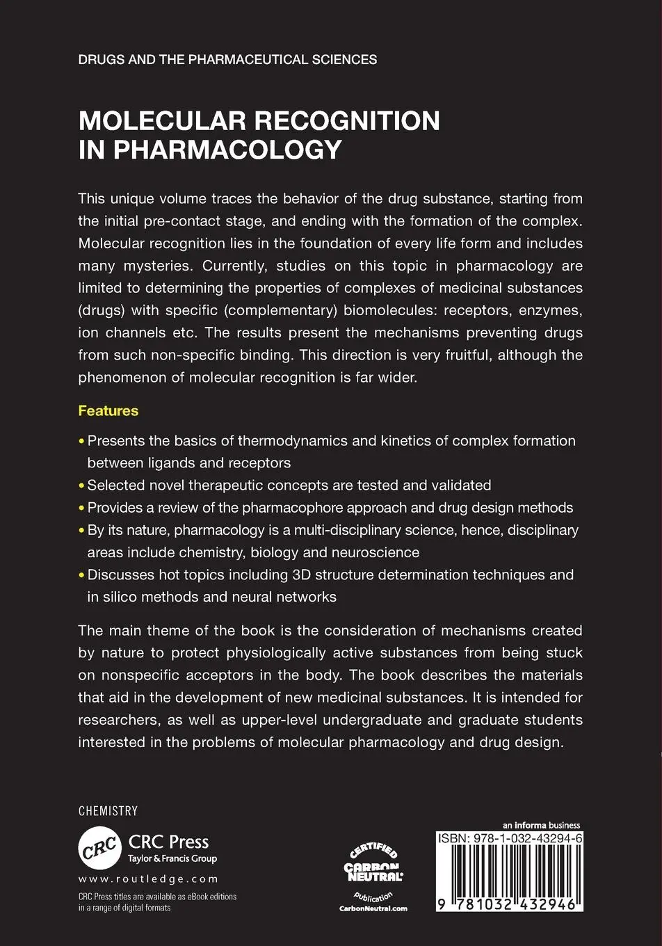 Rückseite: 9781032432946 | Molecular Recognition in Pharmacology | Mikhail Darkhovskiy | Buch