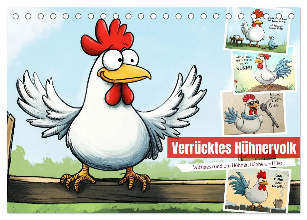 Cover: 9783457352946 | Verrücktes Hühnervolk (Tischkalender 2026 DIN A5 quer), CALVENDO...