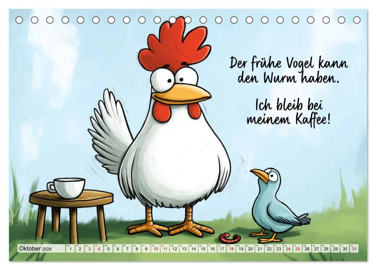 Bild: 9783457352946 | Verrücktes Hühnervolk (Tischkalender 2026 DIN A5 quer), CALVENDO...