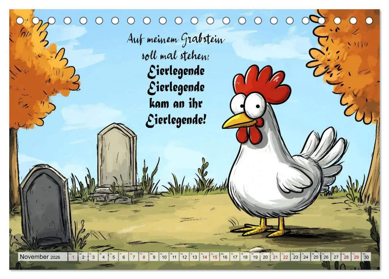 Bild: 9783457352946 | Verrücktes Hühnervolk (Tischkalender 2026 DIN A5 quer), CALVENDO...