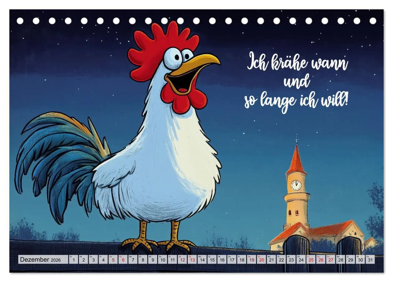 Bild: 9783457352946 | Verrücktes Hühnervolk (Tischkalender 2026 DIN A5 quer), CALVENDO...