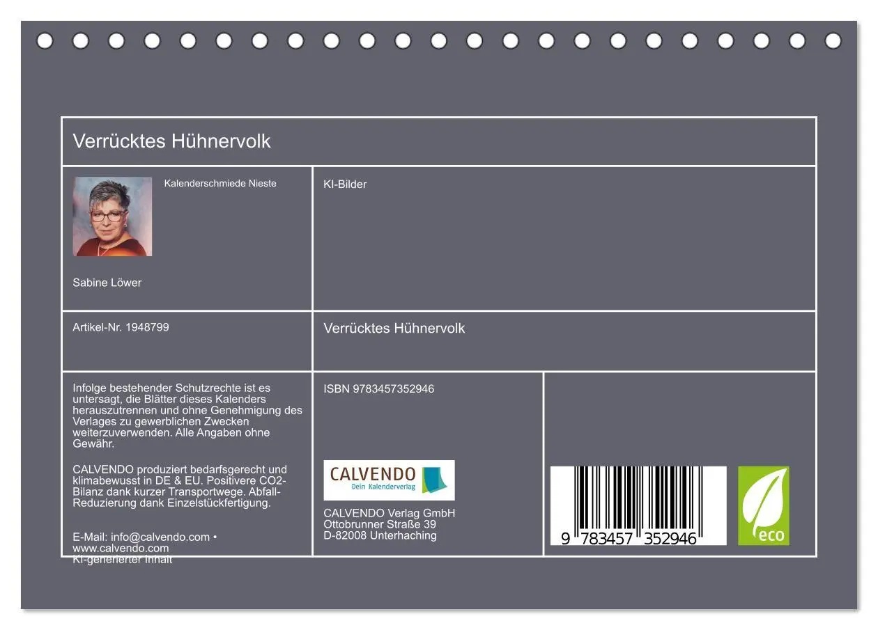 Bild: 9783457352946 | Verrücktes Hühnervolk (Tischkalender 2026 DIN A5 quer), CALVENDO...