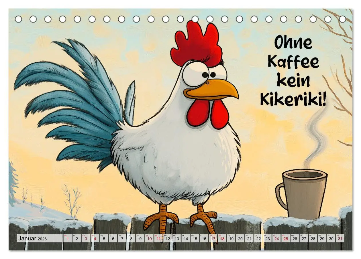 Bild: 9783457352946 | Verrücktes Hühnervolk (Tischkalender 2026 DIN A5 quer), CALVENDO...