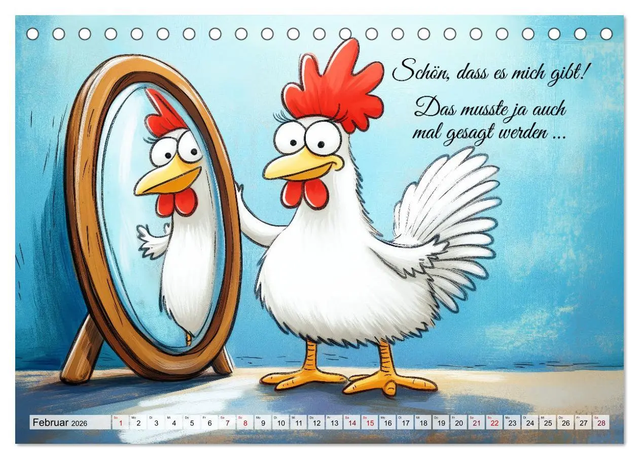 Bild: 9783457352946 | Verrücktes Hühnervolk (Tischkalender 2026 DIN A5 quer), CALVENDO...