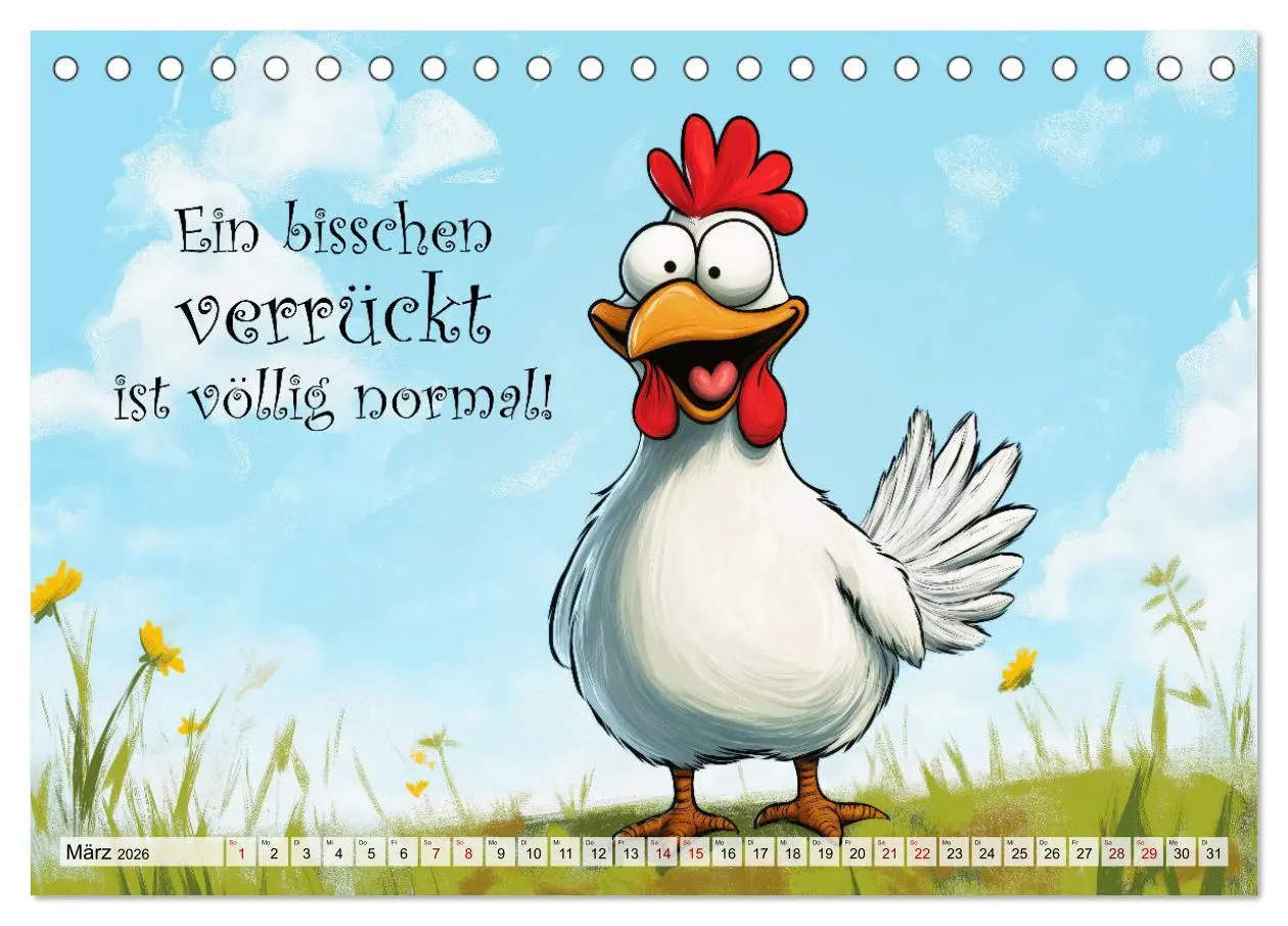 Bild: 9783457352946 | Verrücktes Hühnervolk (Tischkalender 2026 DIN A5 quer), CALVENDO...
