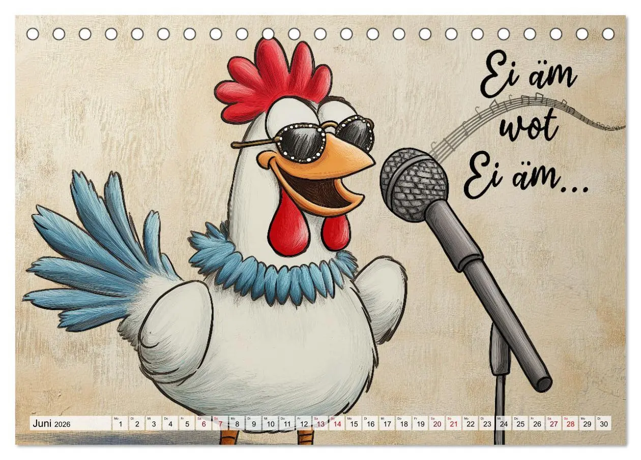 Bild: 9783457352946 | Verrücktes Hühnervolk (Tischkalender 2026 DIN A5 quer), CALVENDO...