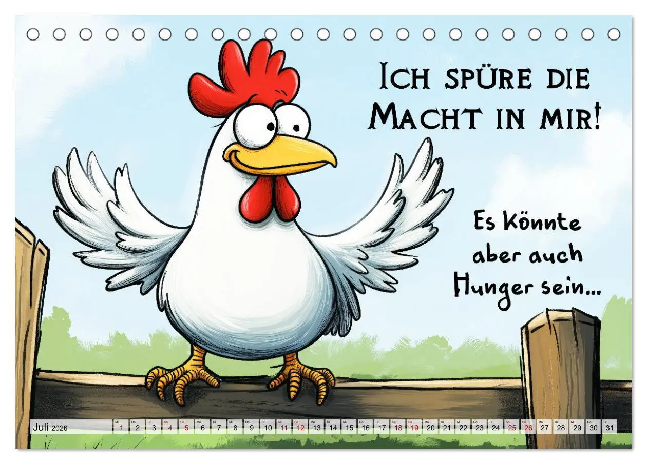 Bild: 9783457352946 | Verrücktes Hühnervolk (Tischkalender 2026 DIN A5 quer), CALVENDO...