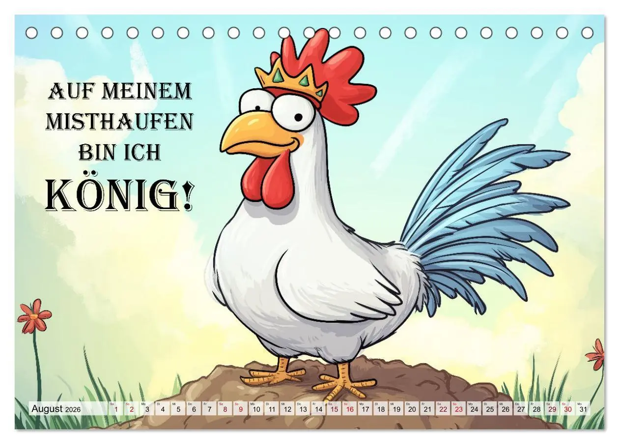 Bild: 9783457352946 | Verrücktes Hühnervolk (Tischkalender 2026 DIN A5 quer), CALVENDO...