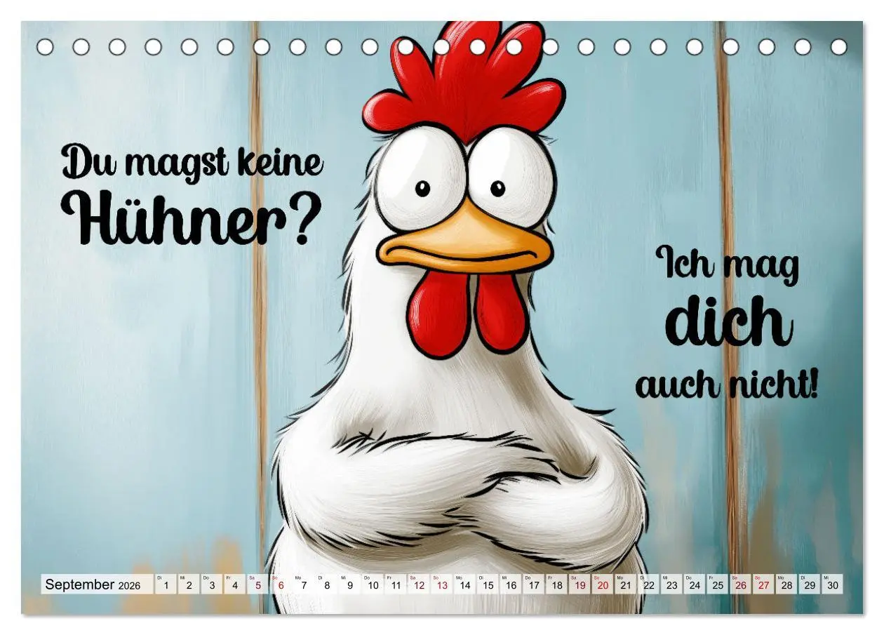 Bild: 9783457352946 | Verrücktes Hühnervolk (Tischkalender 2026 DIN A5 quer), CALVENDO...