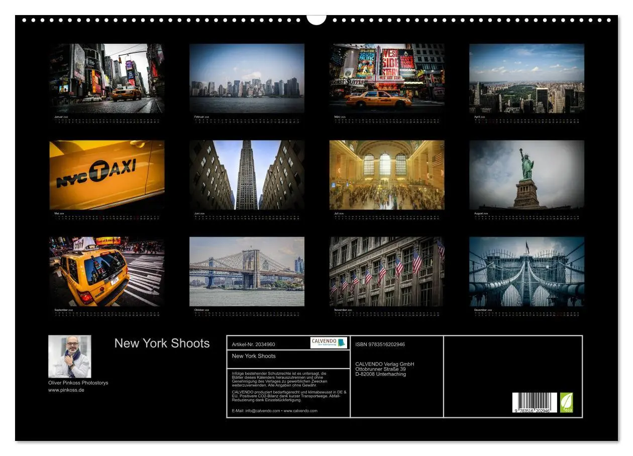 Bild: 9783516202946 | New York Shoots (Wandkalender 2026 DIN A2 quer), CALVENDO...