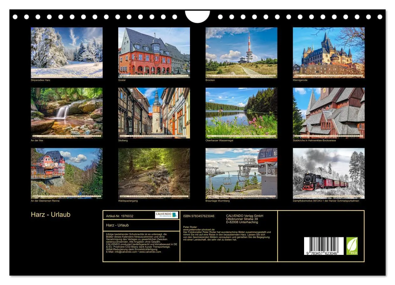 Bild: 9783457623046 | Harz - Urlaub (Wandkalender 2026 DIN A4 quer), CALVENDO Monatskalender