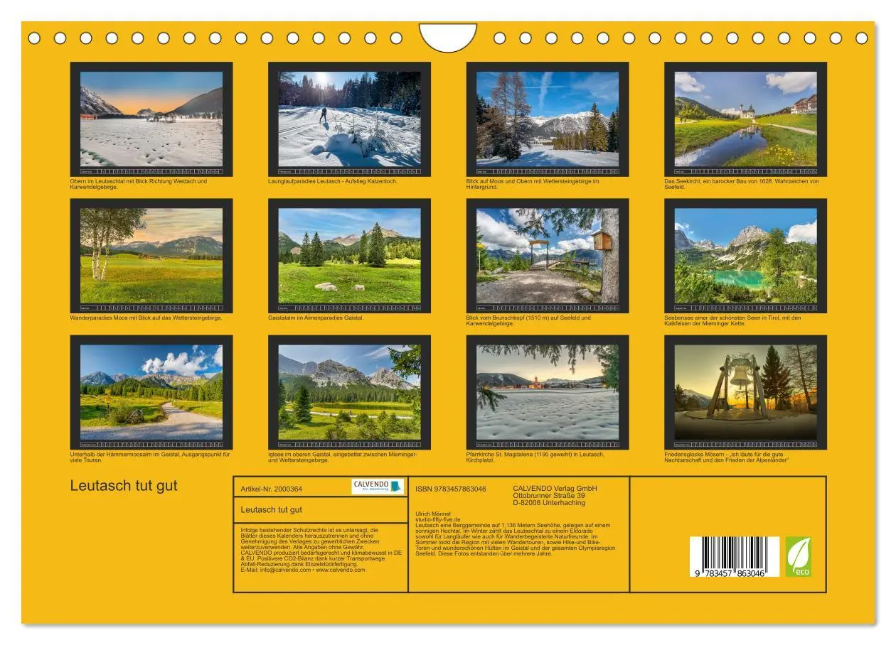 Bild: 9783457863046 | Leutasch tut gut (Wandkalender 2026 DIN A4 quer), CALVENDO...