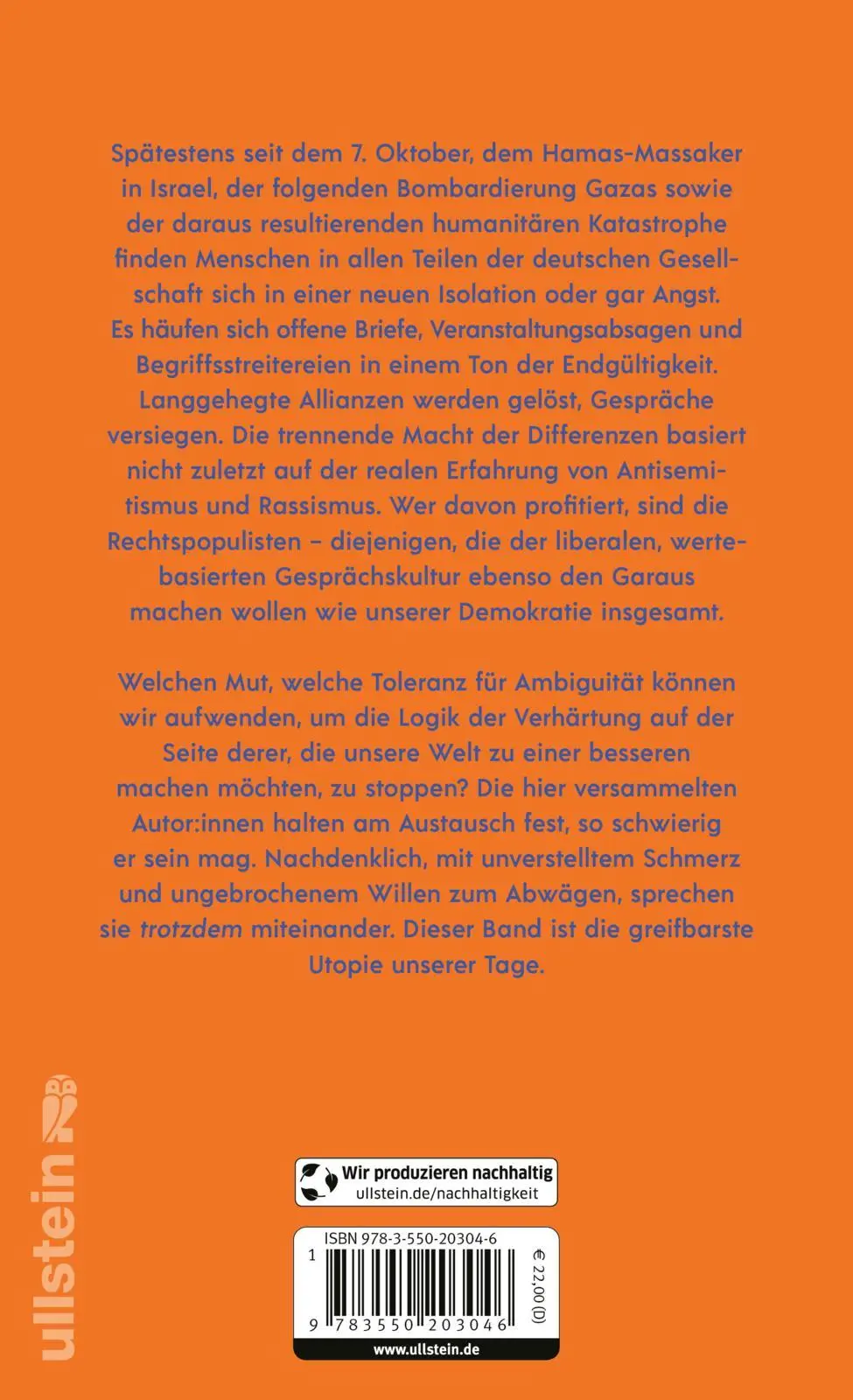 Rückseite: 9783550203046 | Trotzdem sprechen | Lena Gorelik (u. a.) | Buch | 224 S. | Deutsch
