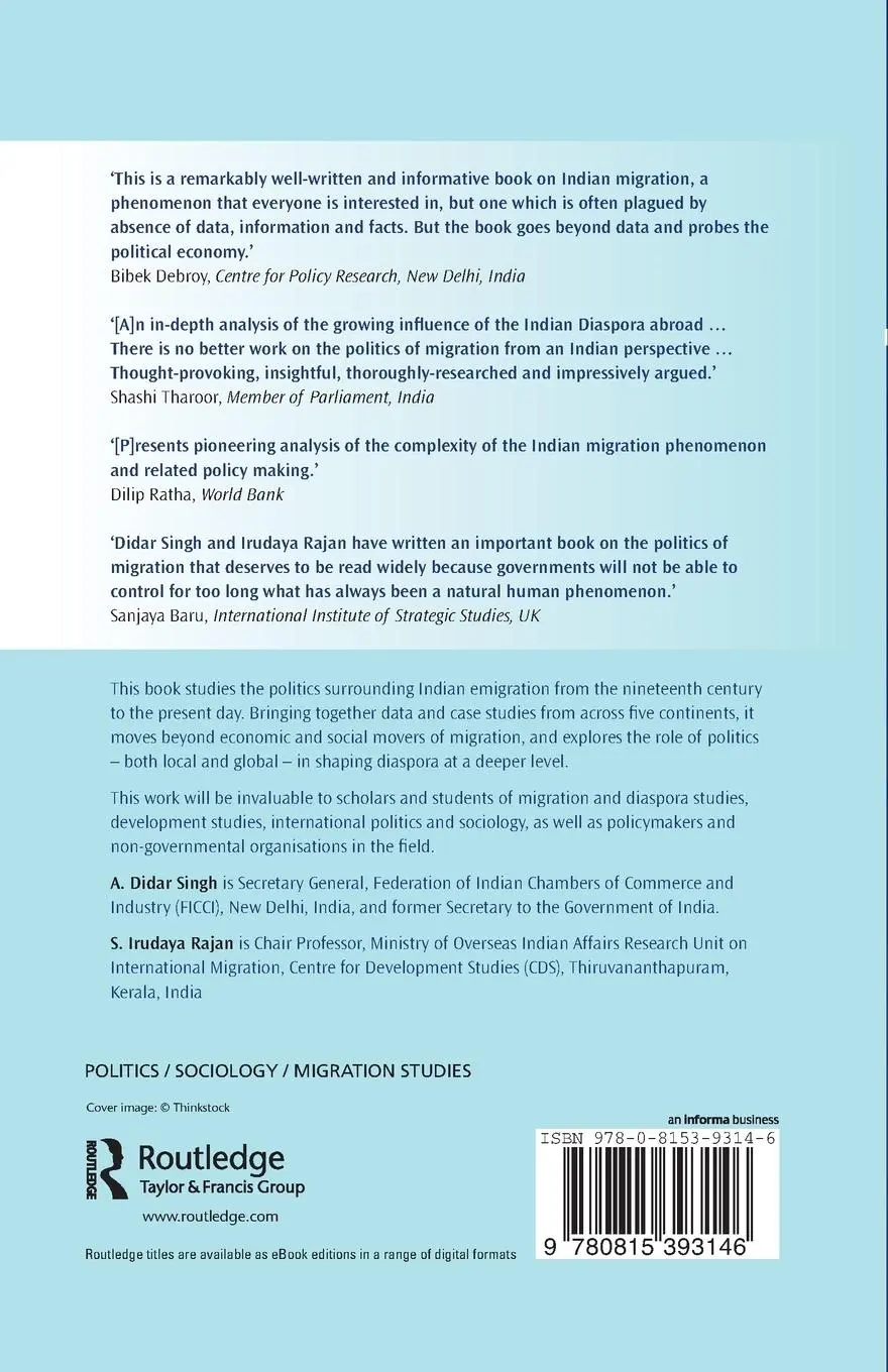 Rückseite: 9780815393146 | Politics of Migration | Indian Emigration in a Globalized World | Buch