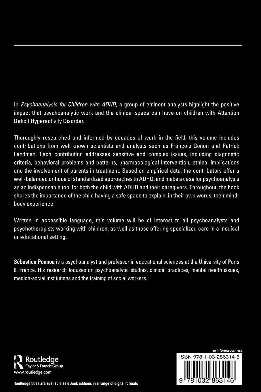 Rückseite: 9781032863146 | Psychoanalysis for Children with ADHD | Sébastien Ponnou | Taschenbuch