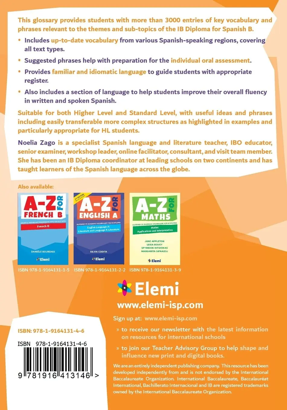 Rückseite: 9781916413146 | A-Z for Spanish B | Noelia Zago | Taschenbuch | Englisch | 2020