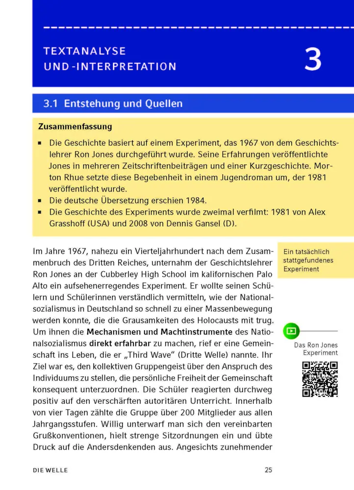 Bild: 9783129303146 | Die Welle von Morton Rhue | Textanalyse und Interpretation | Rhue