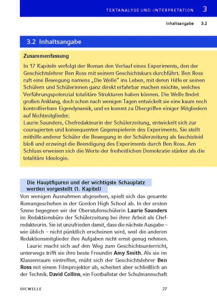 Bild: 9783129303146 | Die Welle von Morton Rhue | Textanalyse und Interpretation | Rhue