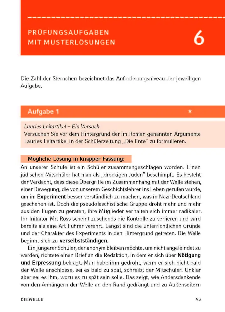 Bild: 9783129303146 | Die Welle von Morton Rhue | Textanalyse und Interpretation | Rhue