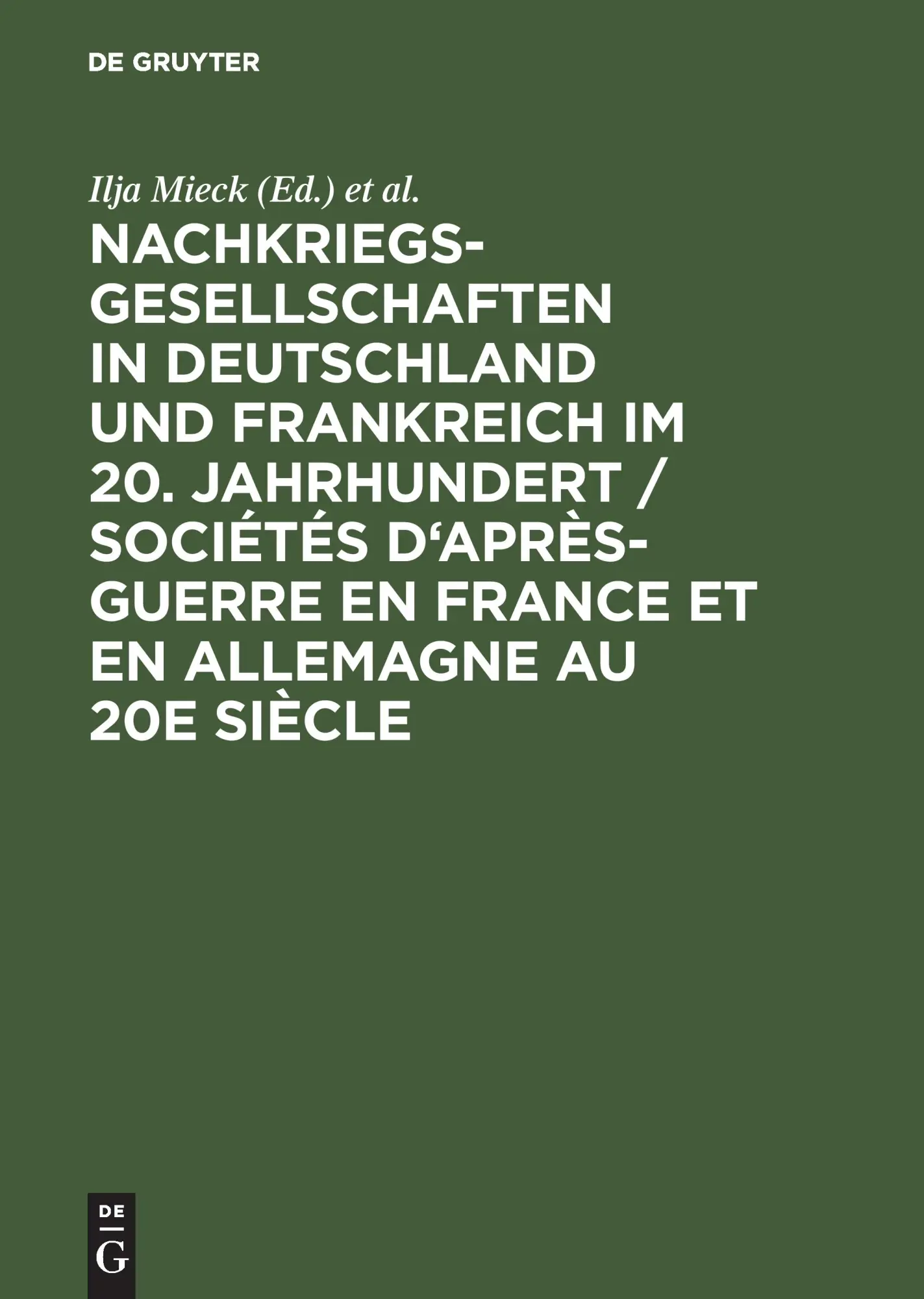 Cover: 9783486563146 | Nachkriegsgesellschaften in Deutschland und Frankreich im 20....