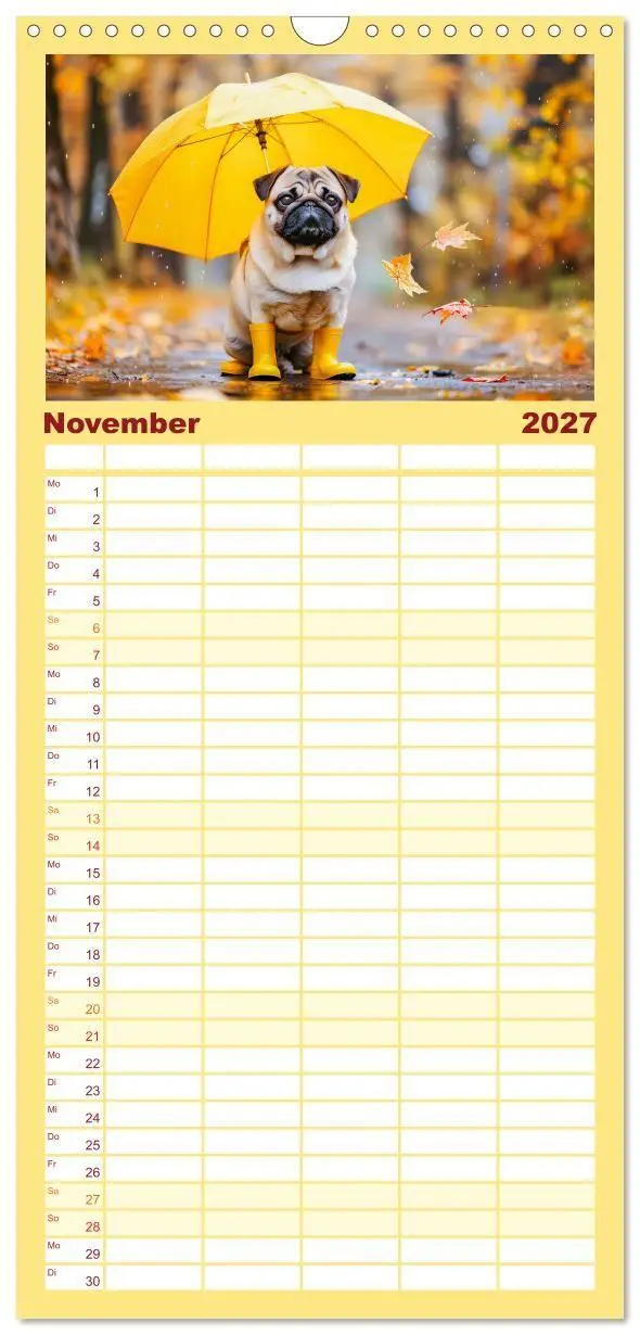 Bild: 9783594303146 | Familienplaner 2027 - Mops-Mania - Der Spaßkalender für Mops-Fans...