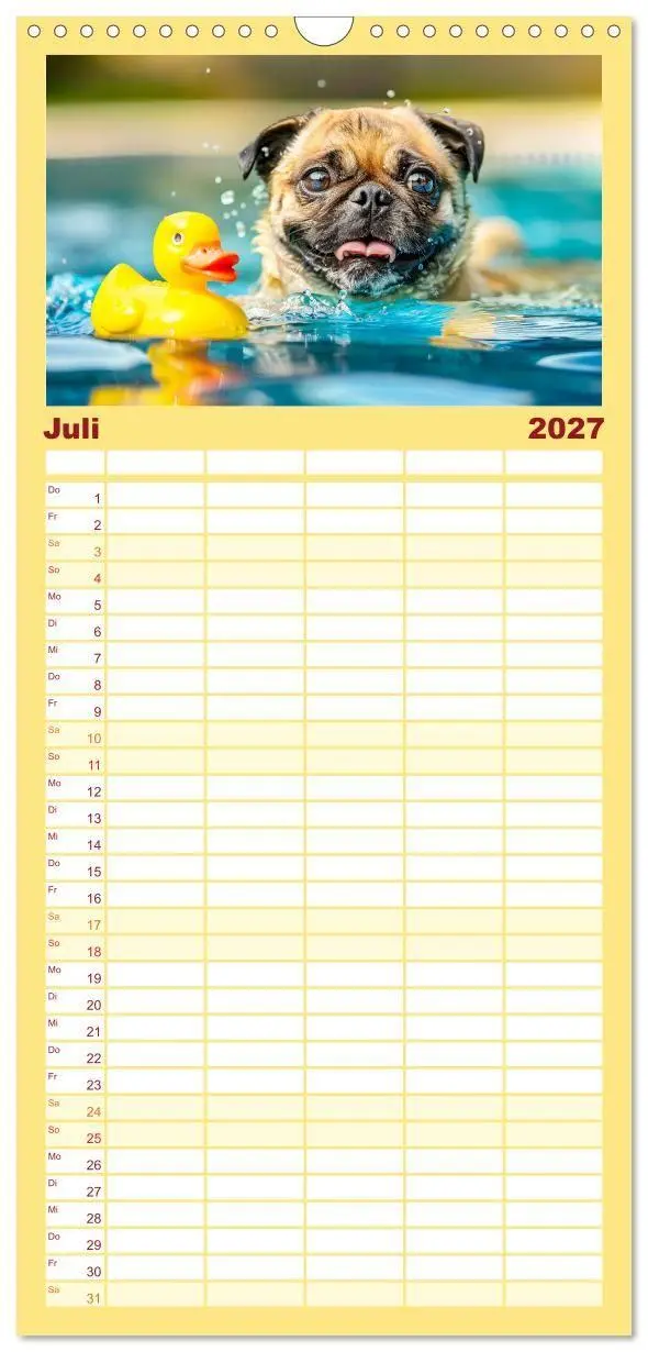 Bild: 9783594303146 | Familienplaner 2027 - Mops-Mania - Der Spaßkalender für Mops-Fans...