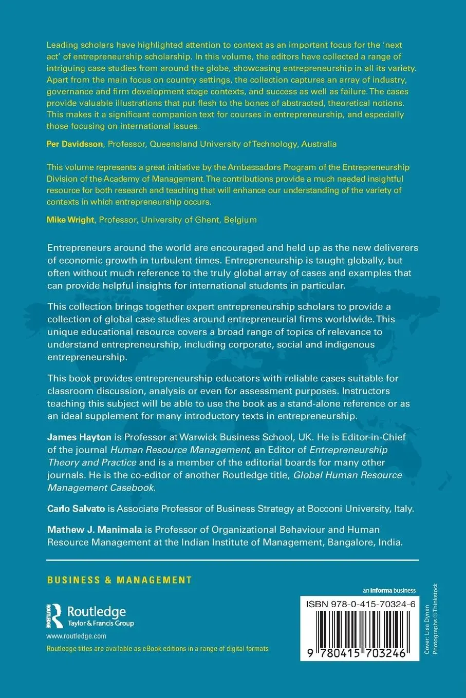 Rückseite: 9780415703246 | Global Entrepreneurship | James Hayton (u. a.) | Taschenbuch | 2014