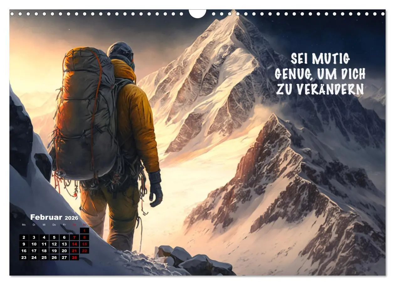 Bild: 9783457533246 | Motivation und Bergsteigen (Wandkalender 2026 DIN A3 quer),...