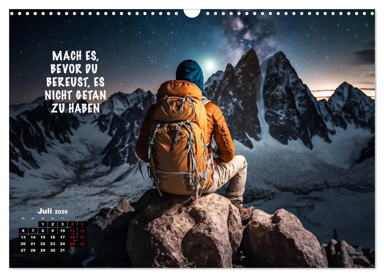 Bild: 9783457533246 | Motivation und Bergsteigen (Wandkalender 2026 DIN A3 quer),...
