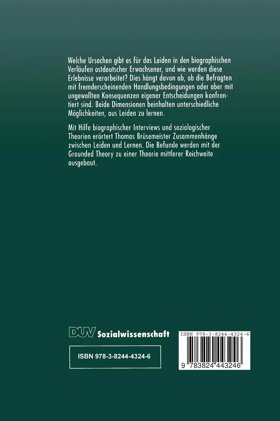 Rückseite: 9783824443246 | Lernen durch Leiden? | Thomas Brüsemeister | Taschenbuch | 232 S.