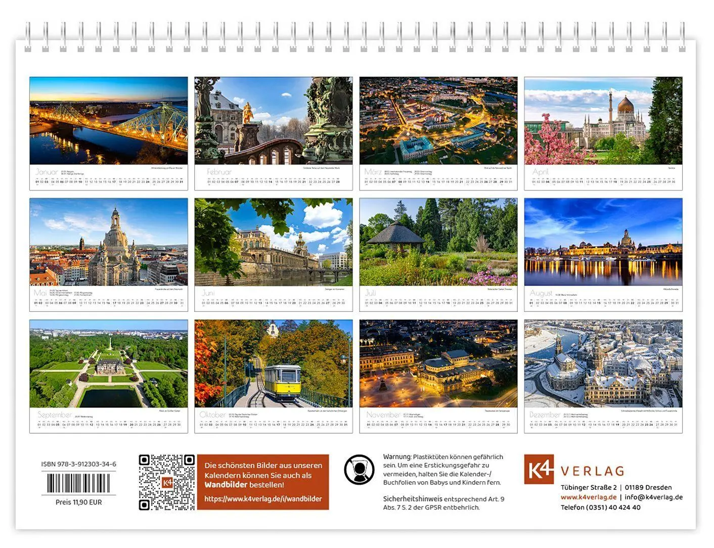 Bild: 9783912303346 | Kalender Dresden Elbflorenz kompakt 2027 | K4 Verlag (u. a.) | Deutsch