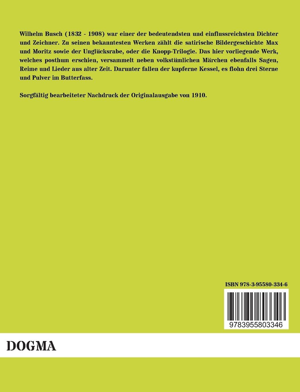 Rückseite: 9783955803346 | Ut ôler Welt | Volksmärchen, Sagen, Volkslieder und Reime | Busch