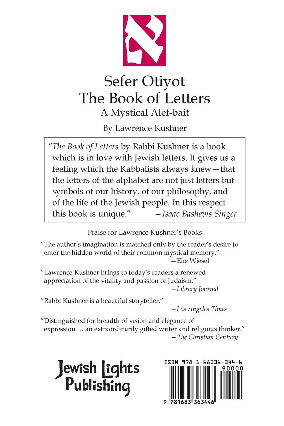 Rückseite: 9781683363446 | The Book of Letters | A Mystical Hebrew Alphabet | Kushner | Buch