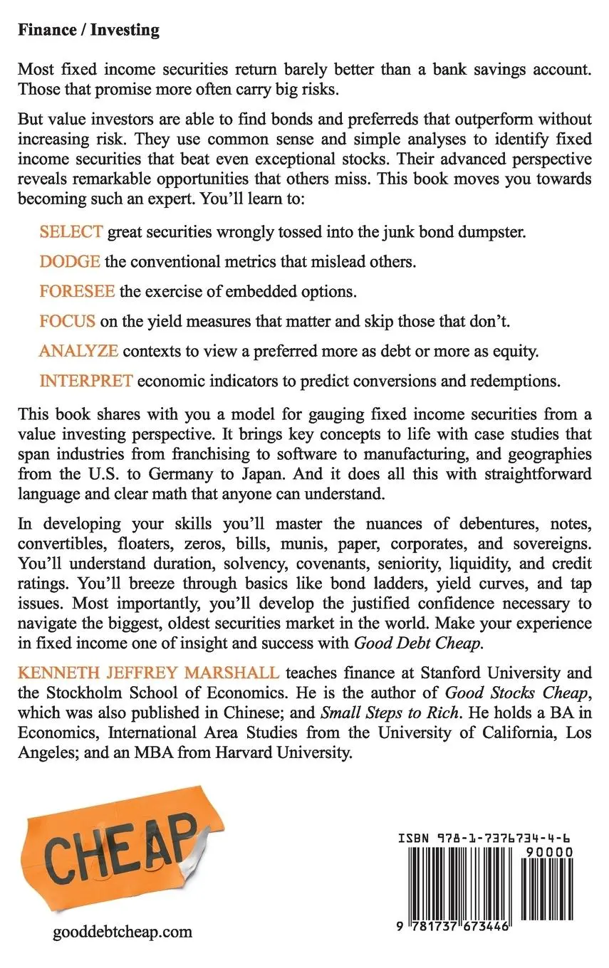 Rückseite: 9781737673446 | Good Debt Cheap | Kenneth Jeffrey Marshall | Buch | Englisch | 2024