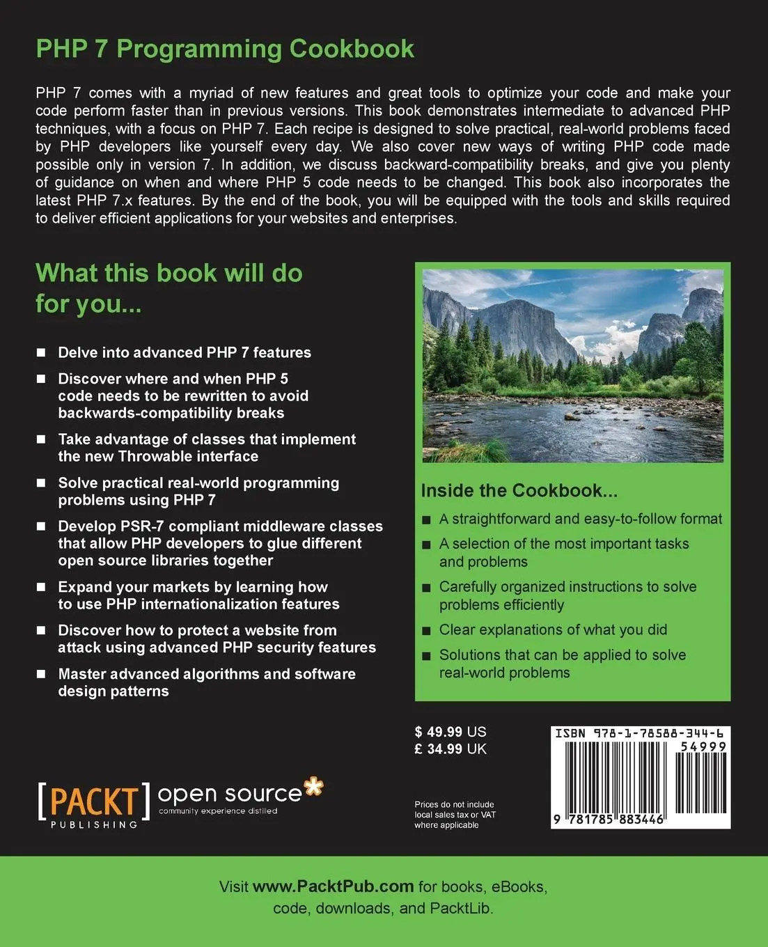 Rückseite: 9781785883446 | PHP 7 Programming Cookbook | Doug Bierer | Taschenbuch | Englisch