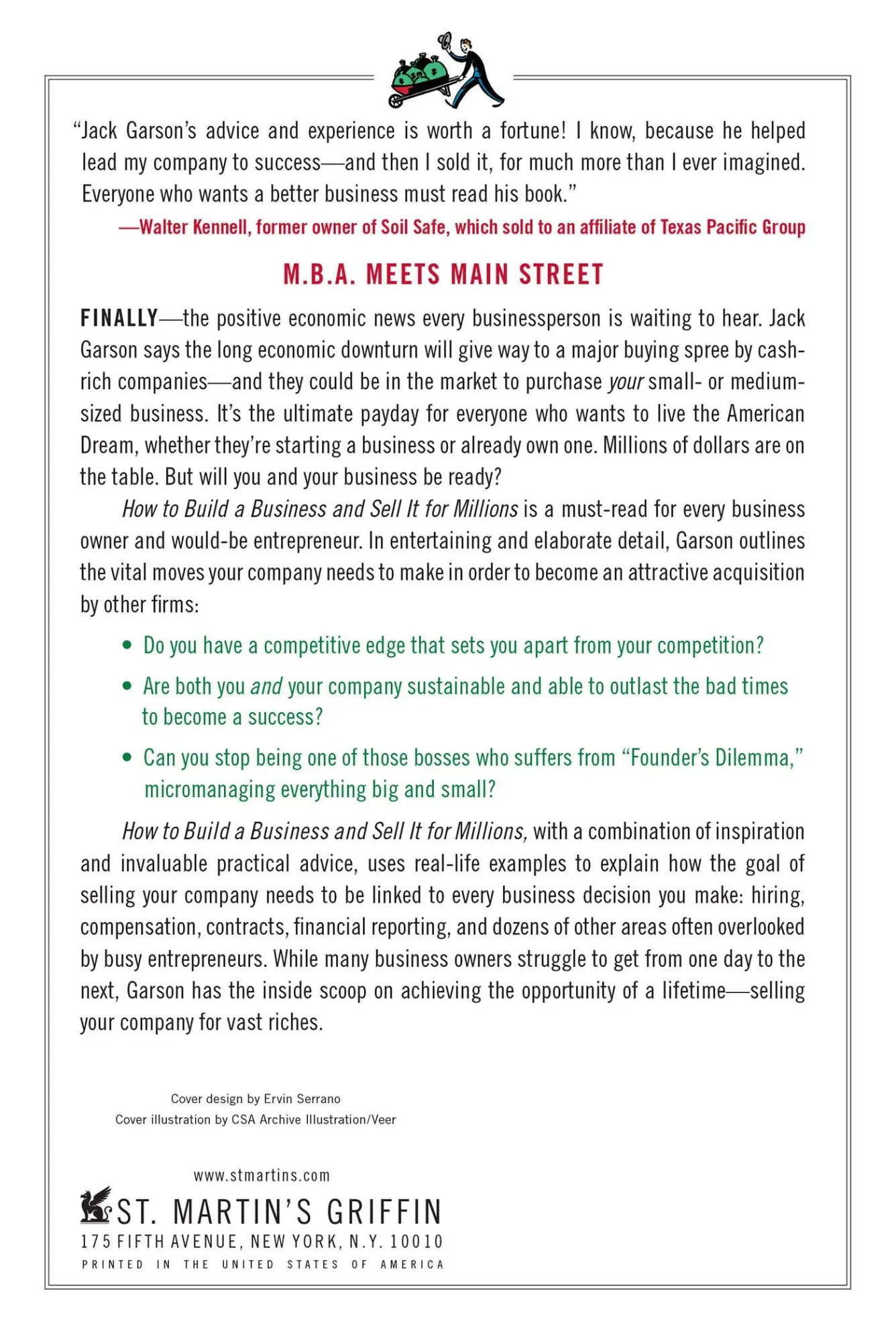 Rückseite: 9780312573546 | How to Build a Business and Sell It for Millions | Jack Garson | Buch