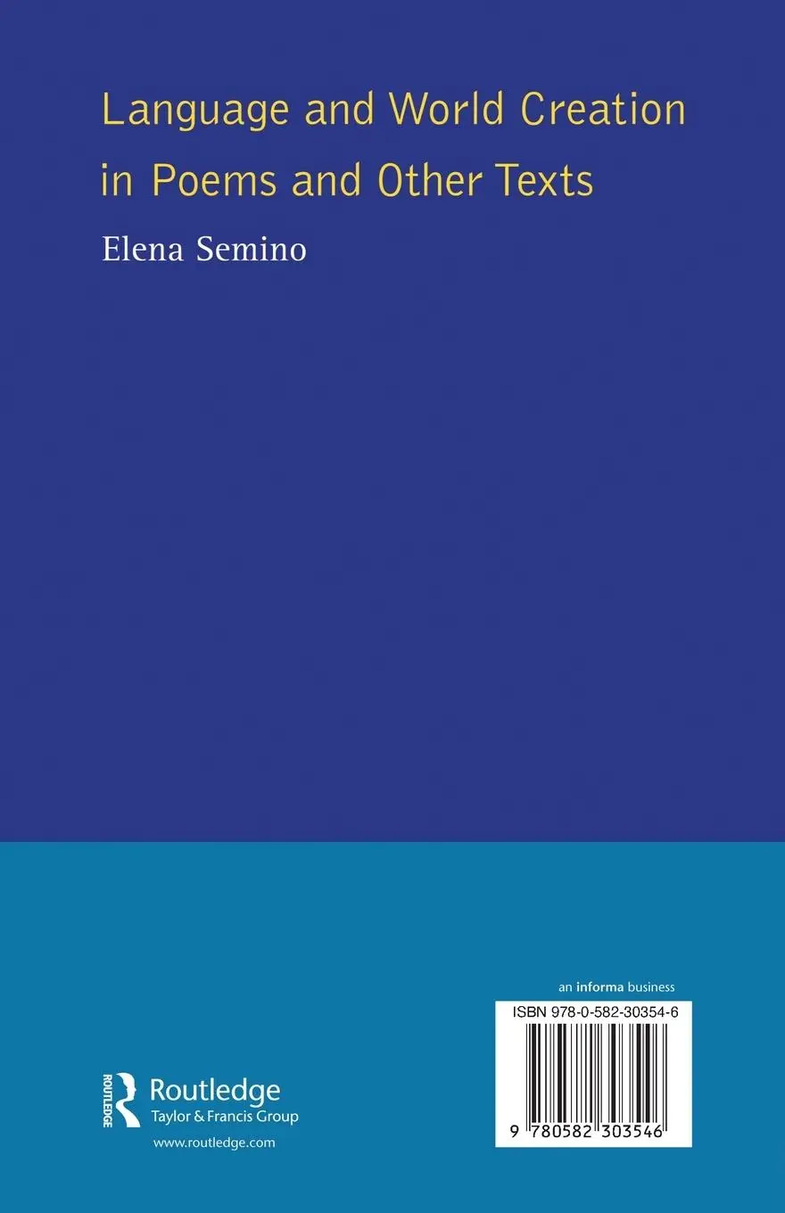 Rückseite: 9780582303546 | Language and World Creation in Poems and Other Texts | Elena Semino