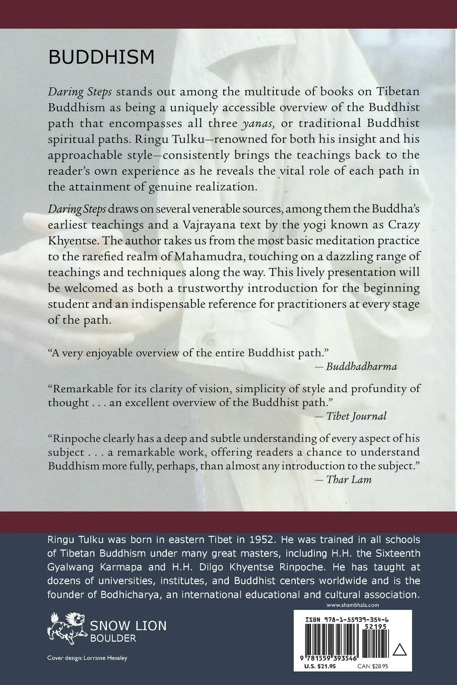 Rückseite: 9781559393546 | Daring Steps | Traversing the Path of the Buddha | Ringu Tulku | Buch