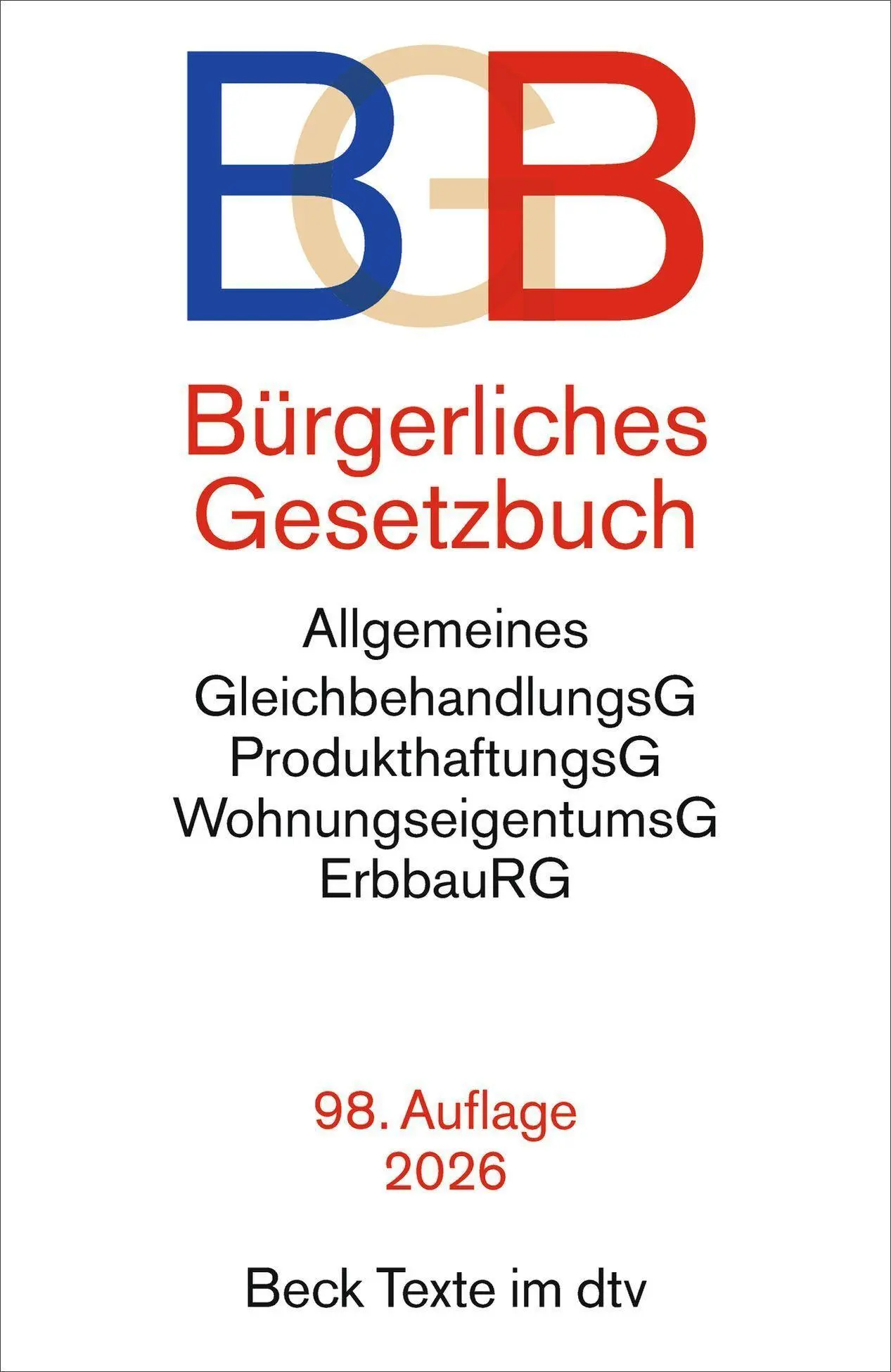 Cover: 9783423533546 | Bürgerliches Gesetzbuch. BGB | Taschenbuch | Beck-Texte im dtv | 2026