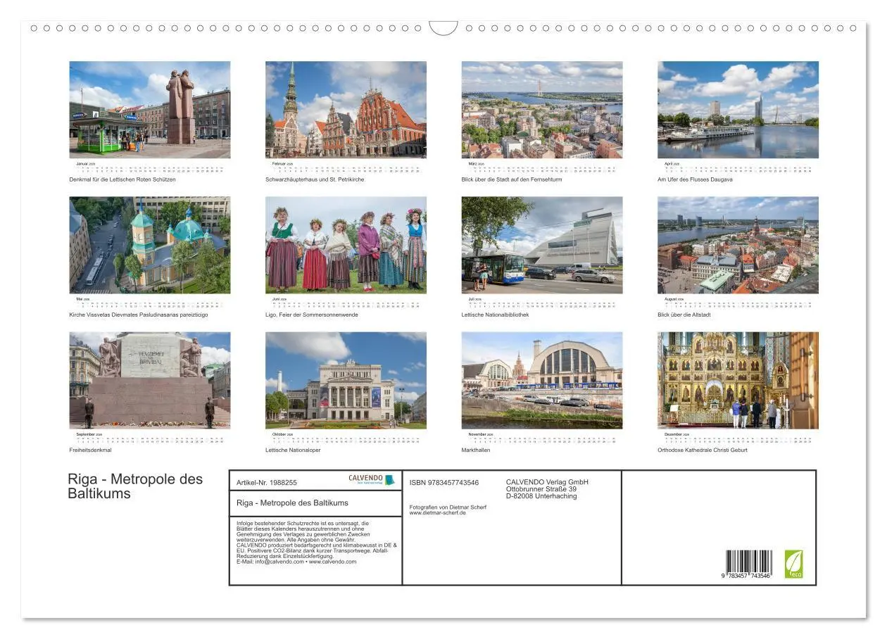 Bild: 9783457743546 | Riga - Metropole des Baltikums (Wandkalender 2026 DIN A2 quer),...