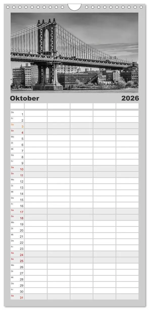 Bild: 9783516523546 | Familienplaner 2026 - NEW YORK Urbaner Flair mit 5 Spalten...
