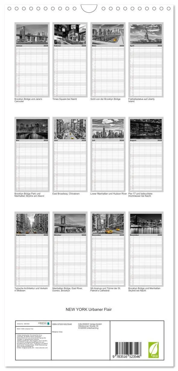 Bild: 9783516523546 | Familienplaner 2026 - NEW YORK Urbaner Flair mit 5 Spalten...