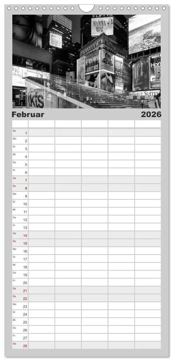 Bild: 9783516523546 | Familienplaner 2026 - NEW YORK Urbaner Flair mit 5 Spalten...